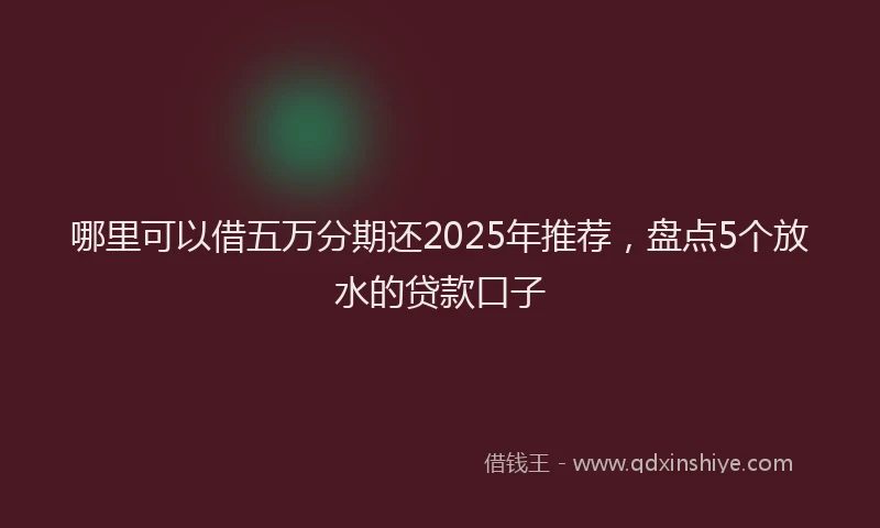 哪里可以借五万分期还2025年推荐，盘点5个放水的贷款口子