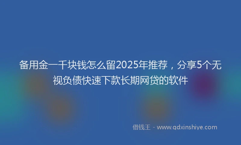 备用金一千块钱怎么留2025年推荐，分享5个无视负债快速下款长期网贷的软件