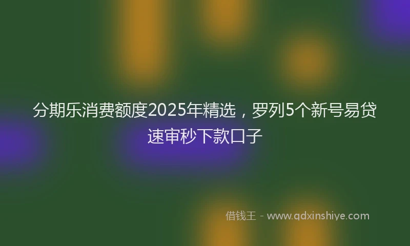 分期乐消费额度2025年精选，罗列5个新号易贷速审秒下款口子