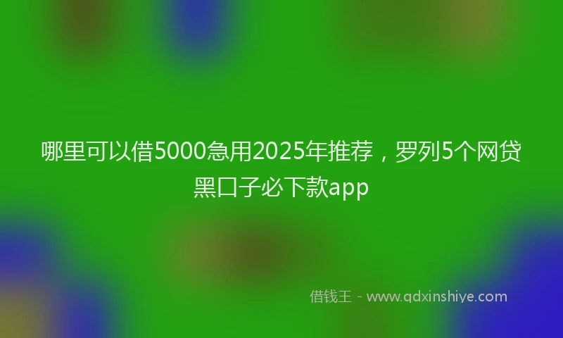 哪里可以借5000急用2025年推荐，罗列5个网贷黑口子必下款app