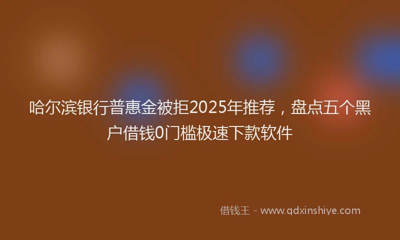 哈尔滨银行普惠金被拒2025年推荐，盘点五个黑户借钱0门槛极速下款软件