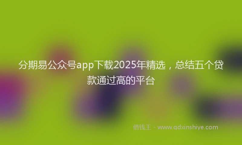 分期易公众号app下载2025年精选，总结五个贷款通过高的平台