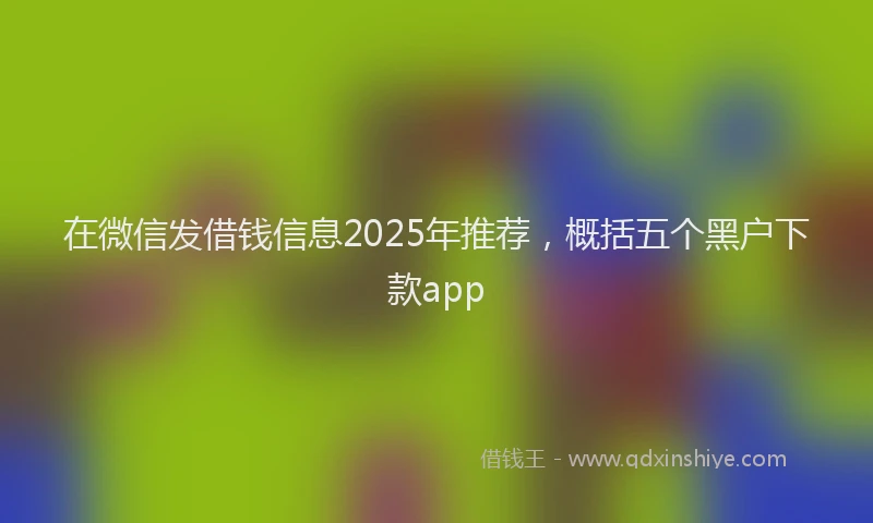 在微信发借钱信息2025年推荐，概括五个黑户下款app