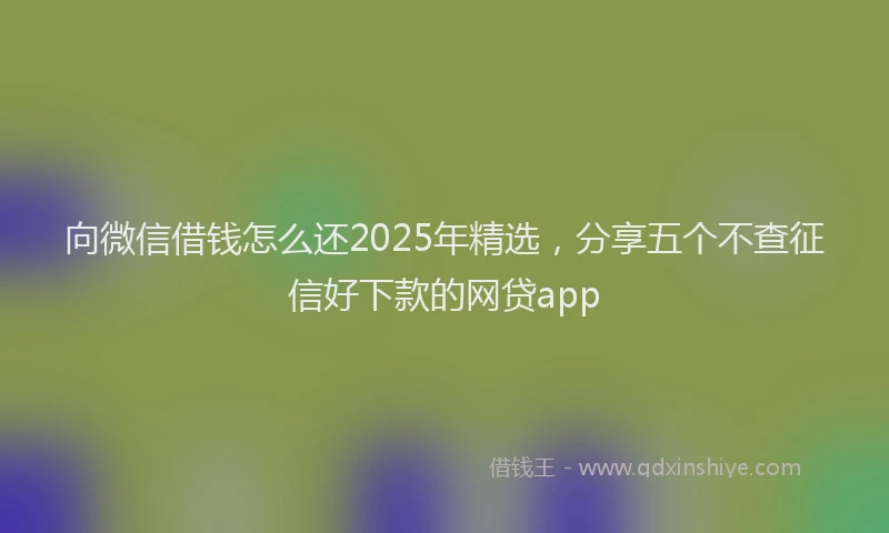向微信借钱怎么还2025年精选，分享五个不查征信好下款的网贷app