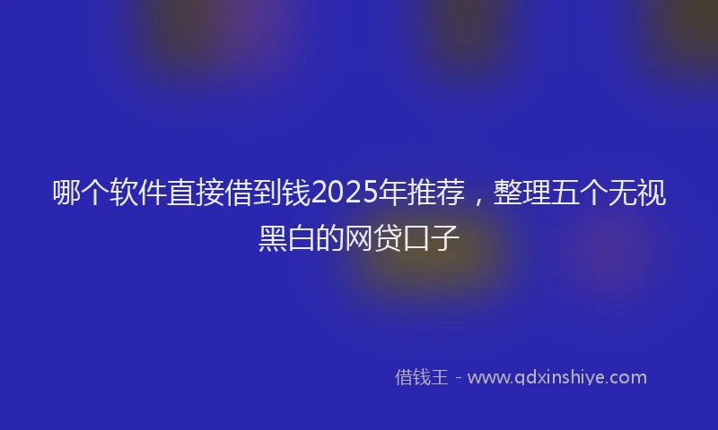哪个软件直接借到钱2025年推荐，整理五个无视黑白的网贷口子
