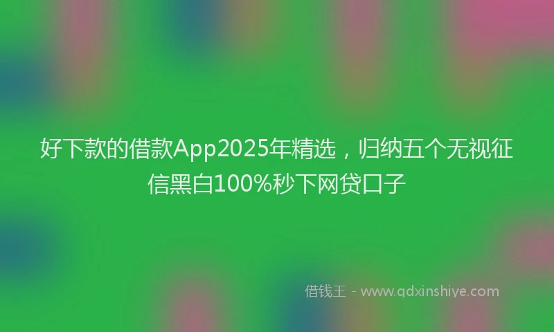 好下款的借款App2025年精选，归纳五个无视征信黑白100%秒下网贷口子