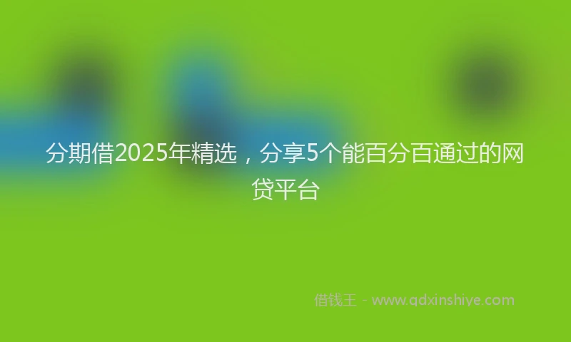 分期借2025年精选，分享5个能百分百通过的网贷平台