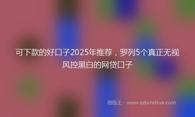 可下款的好口子2025年推荐，罗列5个真正无视风控黑白的网贷口子