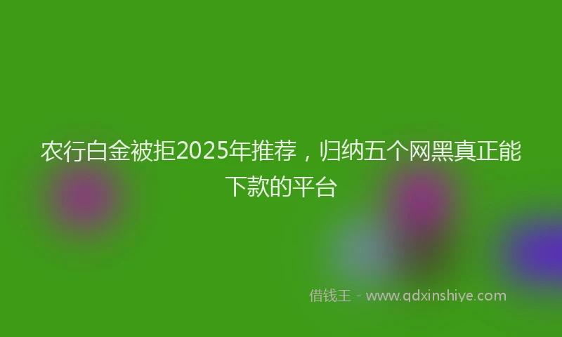 农行白金被拒2025年推荐，归纳五个网黑真正能下款的平台