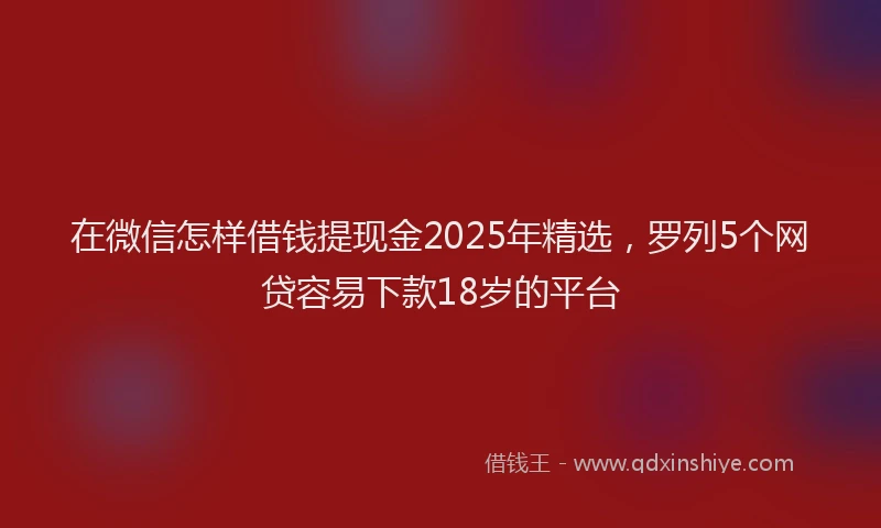 在微信怎样借钱提现金2025年精选，罗列5个网贷容易下款18岁的平台