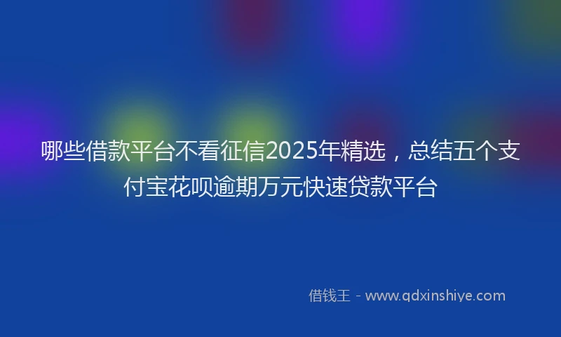哪些借款平台不看征信2025年精选，总结五个支付宝花呗逾期万元快速贷款平台
