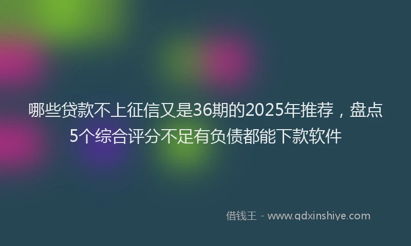 哪些贷款不上征信又是36期的2025年推荐，盘点5个综合评分不足有负债都能下款软件