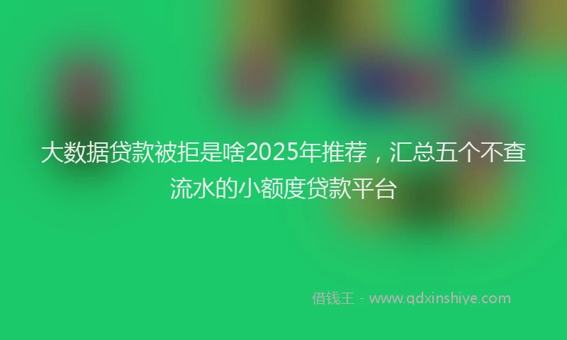 大数据贷款被拒是啥2025年推荐，汇总五个不查流水的小额度贷款平台