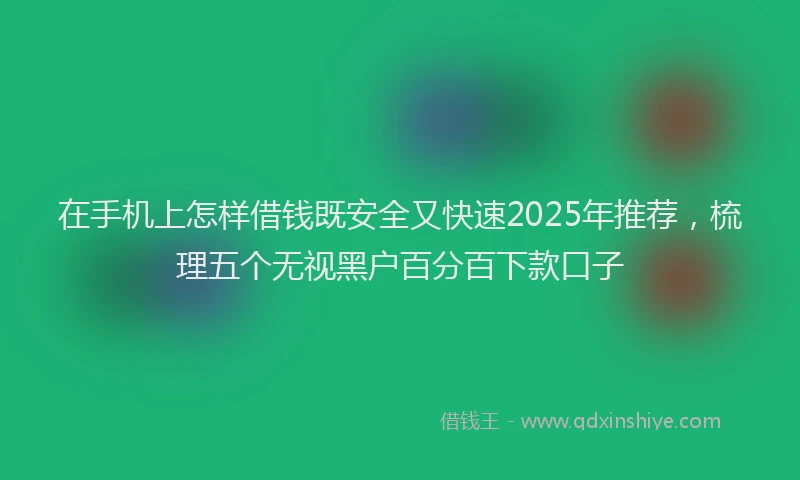 在手机上怎样借钱既安全又快速2025年推荐，梳理五个无视黑户百分百下款口子