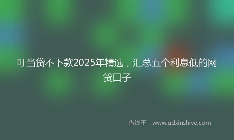叮当贷不下款2025年精选，汇总五个利息低的网贷口子