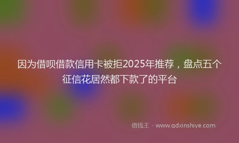 因为借呗借款信用卡被拒2025年推荐，盘点五个征信花居然都下款了的平台