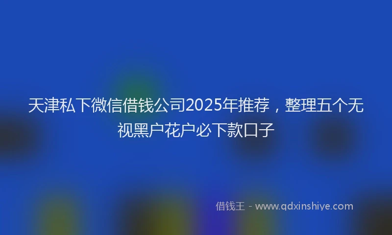 天津私下微信借钱公司2025年推荐，整理五个无视黑户花户必下款口子