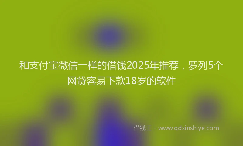 和支付宝微信一样的借钱2025年推荐，罗列5个网贷容易下款18岁的软件