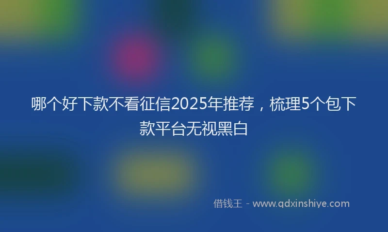 哪个好下款不看征信2025年推荐，梳理5个包下款平台无视黑白