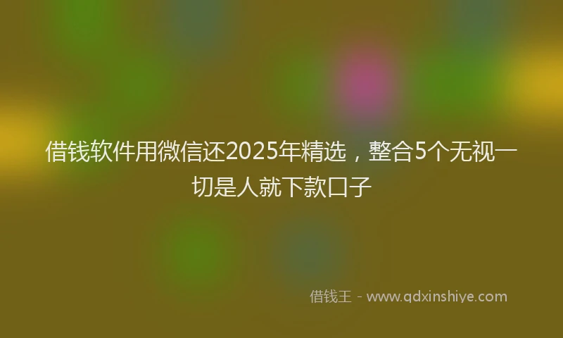 借钱软件用微信还2025年精选，整合5个无视一切是人就下款口子