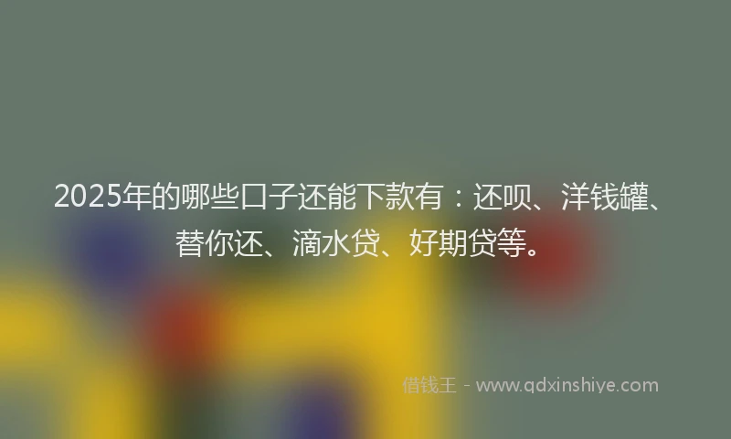 2025年的哪些口子还能下款有：还呗、洋钱罐、替你还、滴水贷、好期贷等。