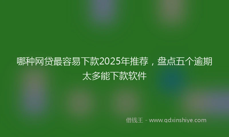 哪种网贷最容易下款2025年推荐，盘点五个逾期太多能下款软件