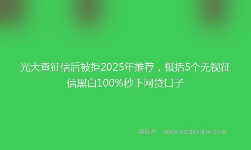光大查征信后被拒2025年推荐，概括5个无视征信黑白100%秒下网贷口子