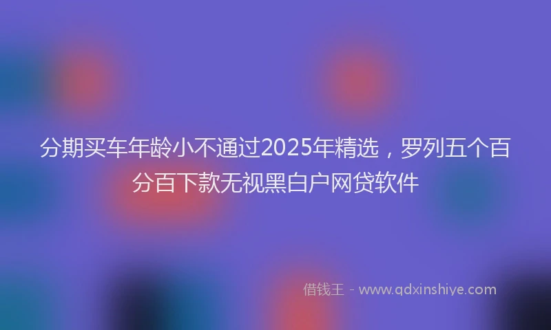 分期买车年龄小不通过2025年精选，罗列五个百分百下款无视黑白户网贷软件