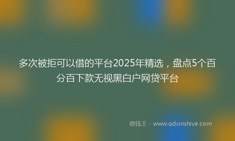 多次被拒可以借的平台2025年精选，盘点5个百分百下款无视黑白户网贷平台