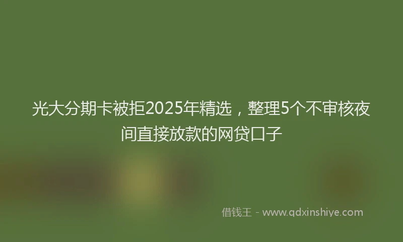 光大分期卡被拒2025年精选，整理5个不审核夜间直接放款的网贷口子