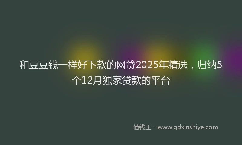 和豆豆钱一样好下款的网贷2025年精选，归纳5个12月独家贷款的平台