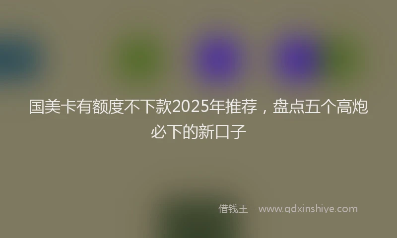 国美卡有额度不下款2025年推荐，盘点五个高炮必下的新口子