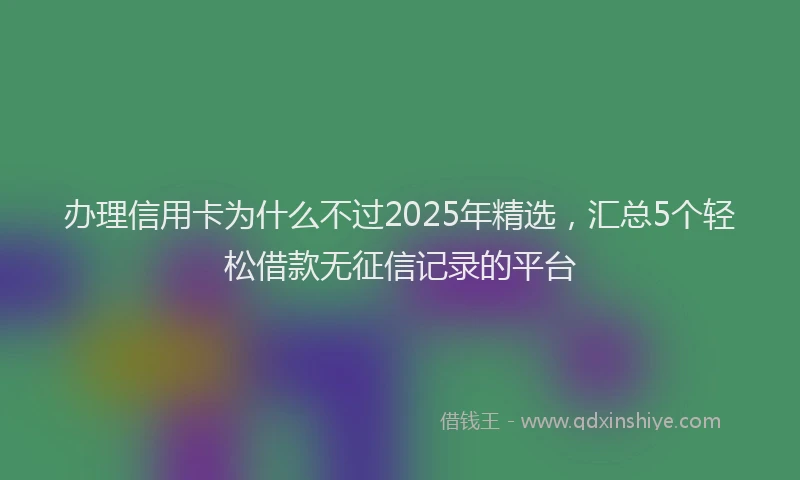 办理信用卡为什么不过2025年精选，汇总5个轻松借款无征信记录的平台