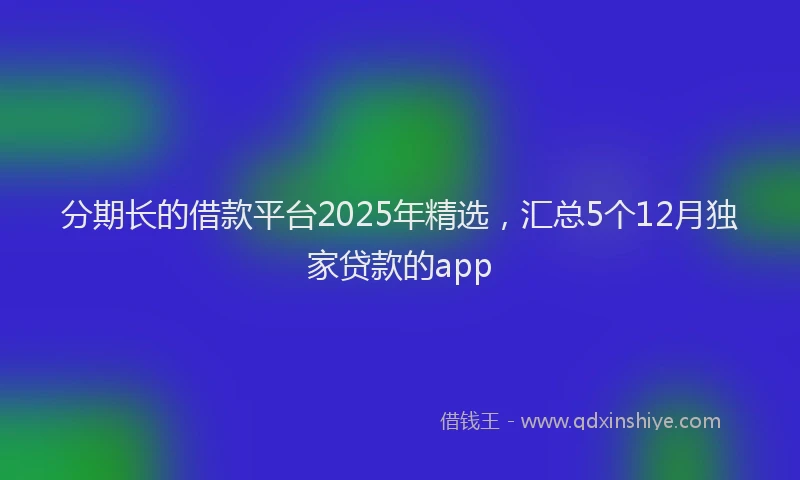 分期长的借款平台2025年精选，汇总5个12月独家贷款的app