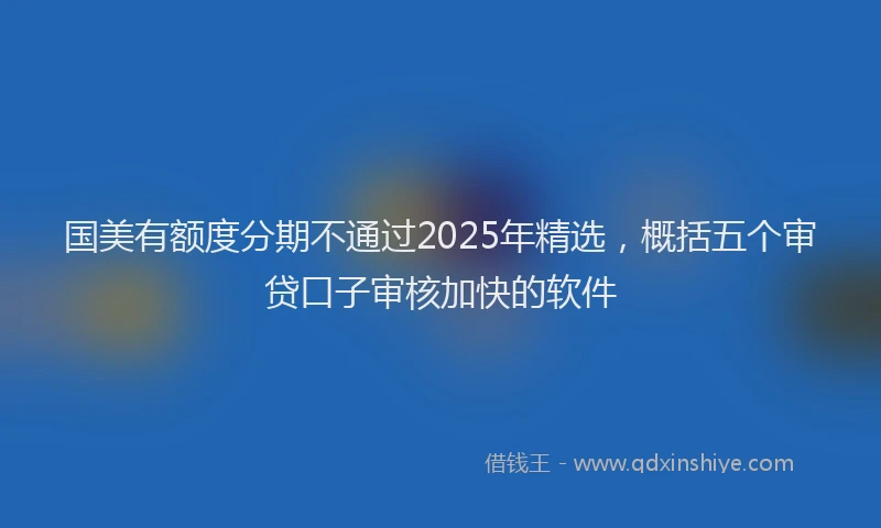 国美有额度分期不通过2025年精选，概括五个审贷口子审核加快的软件