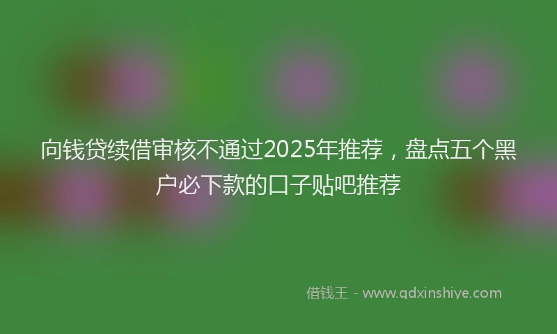 向钱贷续借审核不通过2025年推荐，盘点五个黑户必下款的口子贴吧推荐
