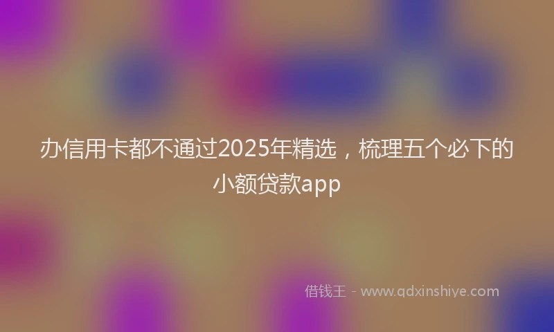 办信用卡都不通过2025年精选，梳理五个必下的小额贷款app