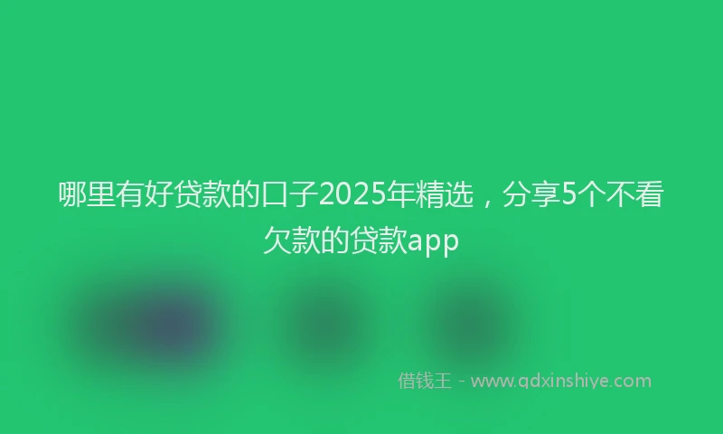 哪里有好贷款的口子2025年精选，分享5个不看欠款的贷款app
