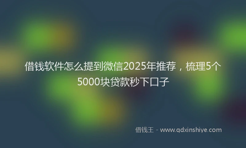 借钱软件怎么提到微信2025年推荐，梳理5个5000块贷款秒下口子