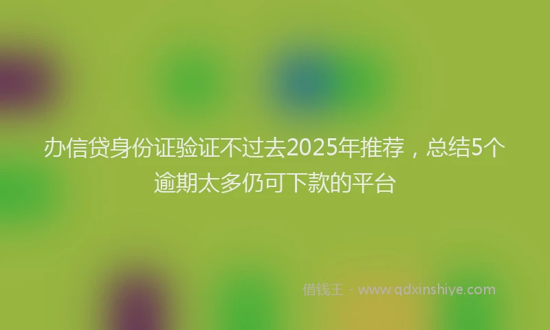 办信贷身份证验证不过去2025年推荐，总结5个逾期太多仍可下款的平台