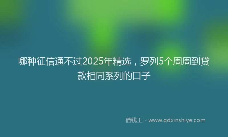 哪种征信通不过2025年精选，罗列5个周周到贷款相同系列的口子