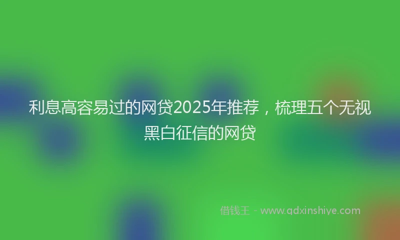 利息高容易过的网贷2025年推荐，梳理五个无视黑白征信的网贷
