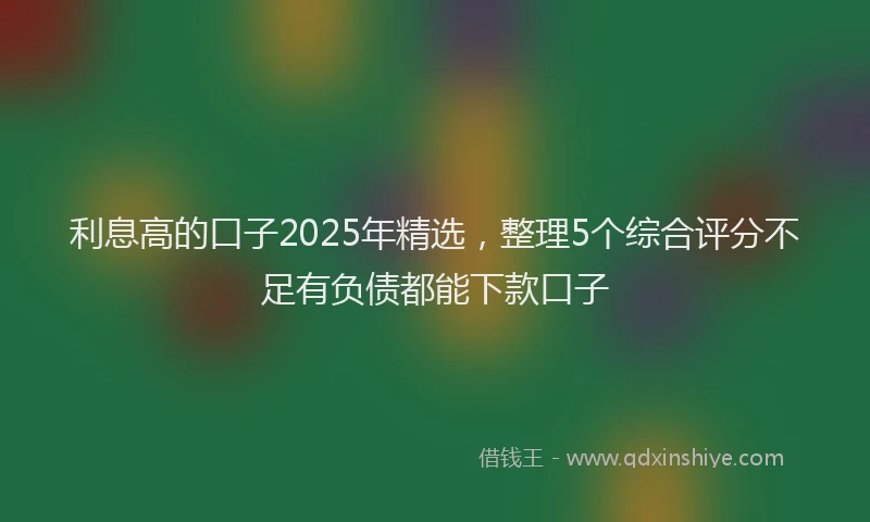 利息高的口子2025年精选，整理5个综合评分不足有负债都能下款口子