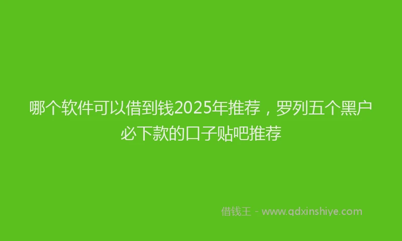 哪个软件可以借到钱2025年推荐，罗列五个黑户必下款的口子贴吧推荐