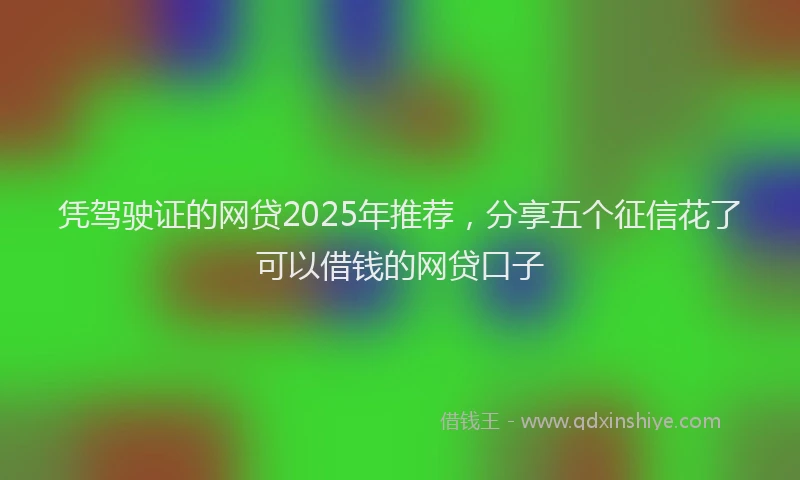 凭驾驶证的网贷2025年推荐，分享五个征信花了可以借钱的网贷口子