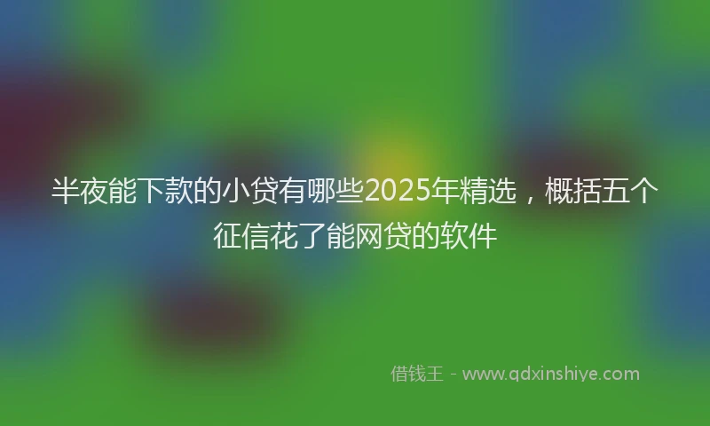 半夜能下款的小贷有哪些2025年精选，概括五个征信花了能网贷的软件