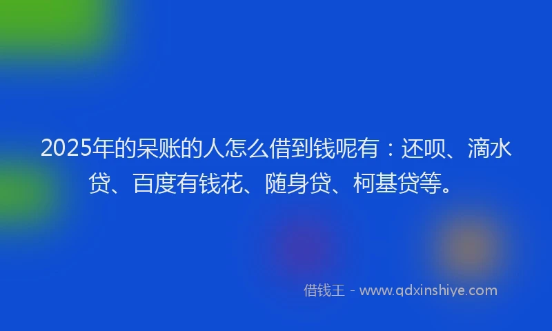 2025年的呆账的人怎么借到钱呢有：还呗、滴水贷、百度有钱花、随身贷、柯基贷等。