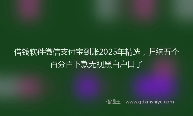 借钱软件微信支付宝到账2025年精选，归纳五个百分百下款无视黑白户口子
