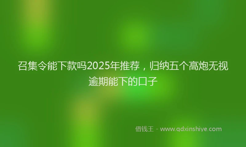 召集令能下款吗2025年推荐，归纳五个高炮无视逾期能下的口子
