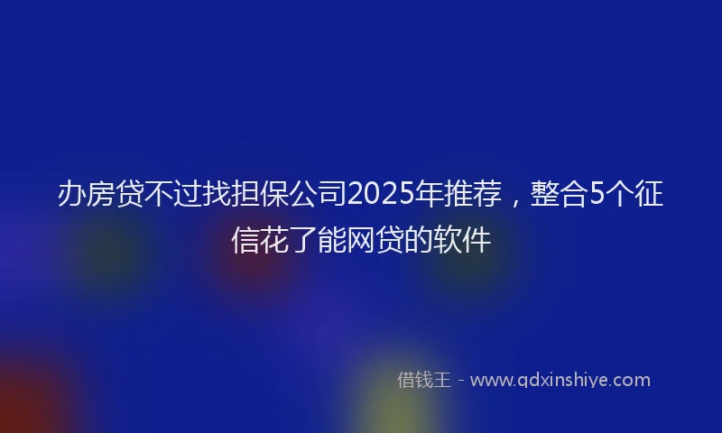 办房贷不过找担保公司2025年推荐，整合5个征信花了能网贷的软件